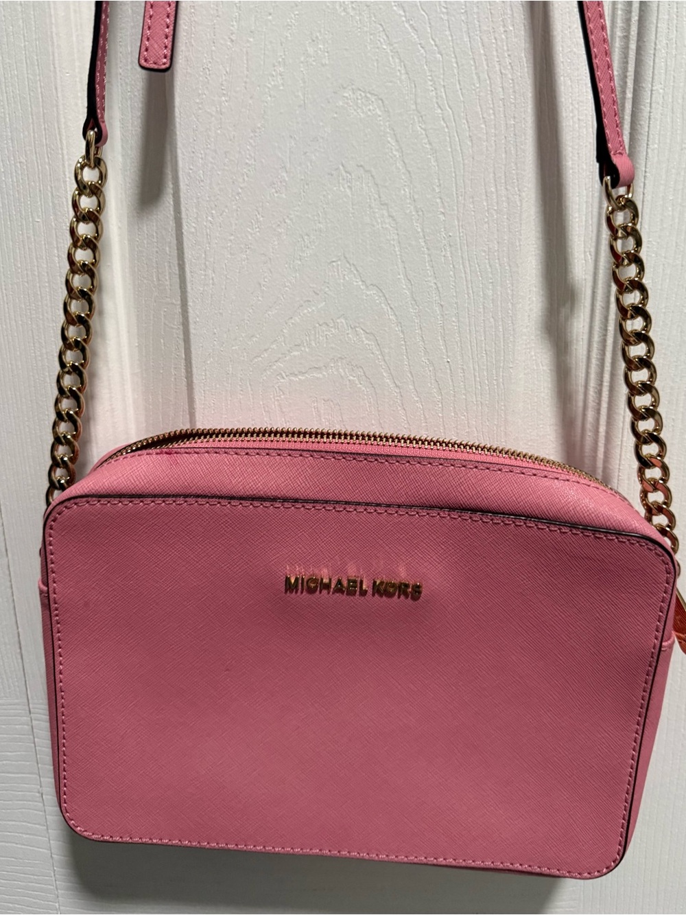 Michael Kors Pink Leather Chain Strap Crossbody